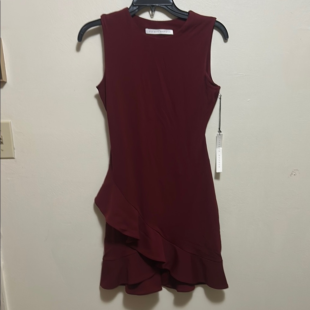Susana Monaco Red Asymmetrical Sheath Dress